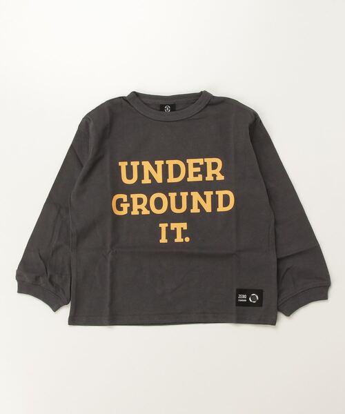 ZERO standerd（ゼロスタンダード）の「zero standard/ゼロスタンダード UNDER　ロングＴシャツ（Tシャツ/カットソー・キッズ・サンドベージュ/ブラック/チャコールグレー・110cm/120cm/130cm/140cm/150cm/160cm/100cm）」の9枚目の写真