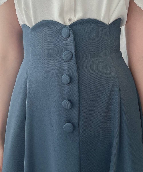 an another angelus（アンアナザーアンジェラス）の「ハイウエストスカラップフレアースカート/fint フィント（スカート・レディース・レッド/ブルー/オリーブ・1/2）」の6枚目の写真