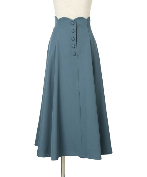 an another angelus（アンアナザーアンジェラス）の「ハイウエストスカラップフレアースカート/fint フィント（スカート・レディース・レッド/ブルー/オリーブ・1/2）」の17枚目の写真