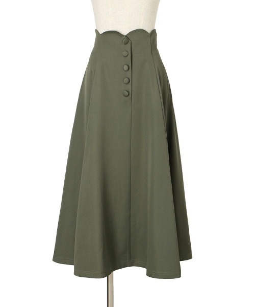 an another angelus（アンアナザーアンジェラス）の「ハイウエストスカラップフレアースカート/fint フィント（スカート・レディース・レッド/ブルー/オリーブ・1/2）」の18枚目の写真