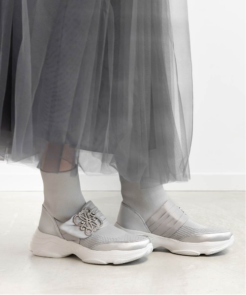 RANDA（ランダ）の「【SUSTAINABLE】ビジューモノグラムパーツソックススニーカー（スニーカー・レディース・ブラック/アイボリー/シルバー・S/M/LL/L）」の18枚目の写真