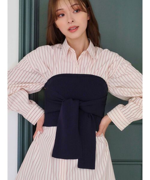 MERCURYDUO(マーキュリーデュオ)の「ニットベアビスチェ(ニット/セーター・レディース・チャコールグレー/ブラック/ネイビー・FREE)」の3枚目の写真