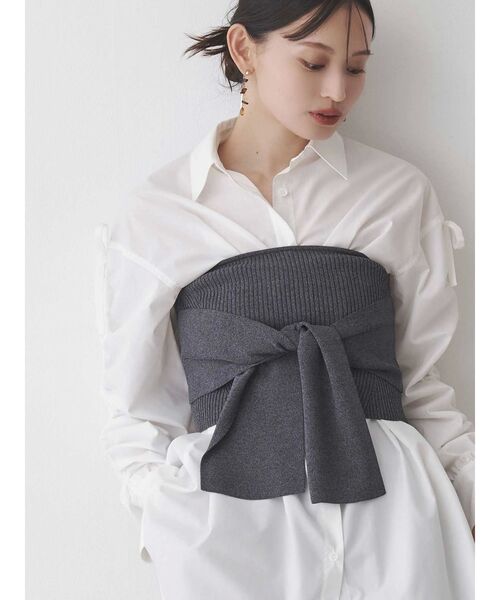 MERCURYDUO(マーキュリーデュオ)の「ニットベアビスチェ(ニット/セーター・レディース・チャコールグレー/ブラック/ネイビー・FREE)」の2枚目の写真