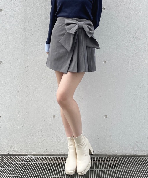 one way（ワンウェイ）の「リボンラップスカート（スカート・レディース・ブラウン系その他/ブラック/グレー・FREE）」の2枚目の写真