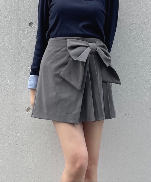 one way（ワンウェイ）の「リボンラップスカート（スカート・レディース・ブラウン系その他/ブラック/グレー・FREE）」の4枚目の写真