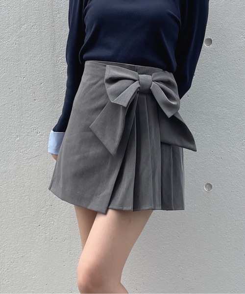 one way（ワンウェイ）の「リボンラップスカート（スカート・レディース・ブラウン系その他/ブラック/グレー・FREE）」の5枚目の写真