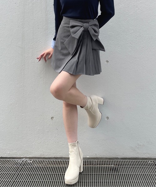 one way（ワンウェイ）の「リボンラップスカート（スカート・レディース・ブラウン系その他/ブラック/グレー・FREE）」の7枚目の写真