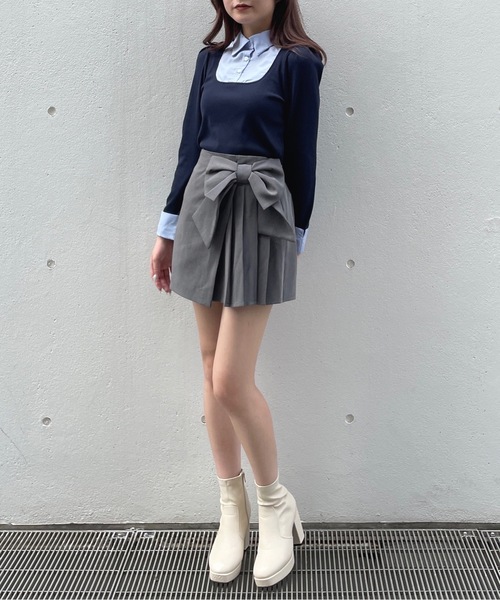 one way（ワンウェイ）の「リボンラップスカート（スカート・レディース・ブラウン系その他/ブラック/グレー・FREE）」の10枚目の写真