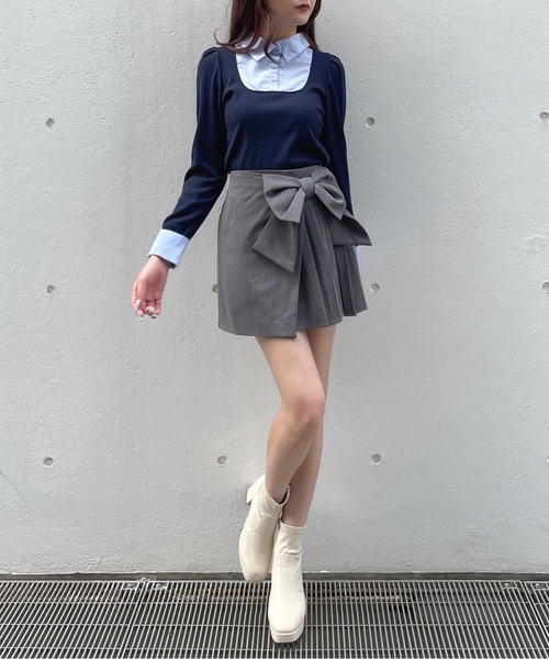 one way（ワンウェイ）の「リボンラップスカート（スカート・レディース・ブラウン系その他/ブラック/グレー・FREE）」の13枚目の写真