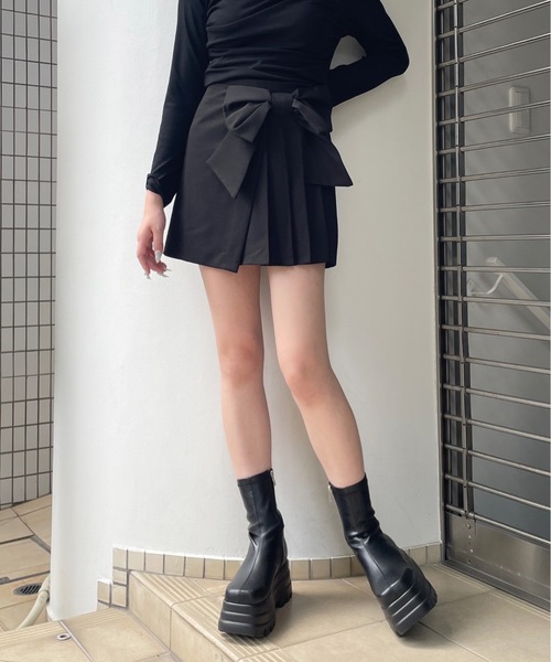 one way（ワンウェイ）の「リボンラップスカート（スカート・レディース・ブラウン系その他/ブラック/グレー・FREE）」の22枚目の写真