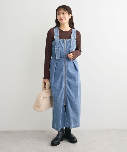 Sugar spoon（シュガースプーン）の「・SUGAR SPOON 2wayデニムジャンスカ（ジャンパースカート・レディース・インディゴブルー/パープル/ブラック・FREE）」の2枚目の写真