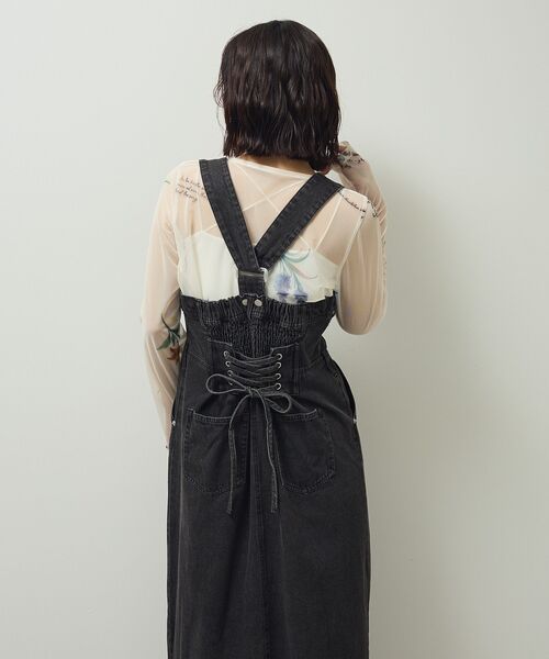 Sugar spoon（シュガースプーン）の「・SUGAR SPOON 2wayデニムジャンスカ（ジャンパースカート・レディース・インディゴブルー/パープル/ブラック・FREE）」の14枚目の写真