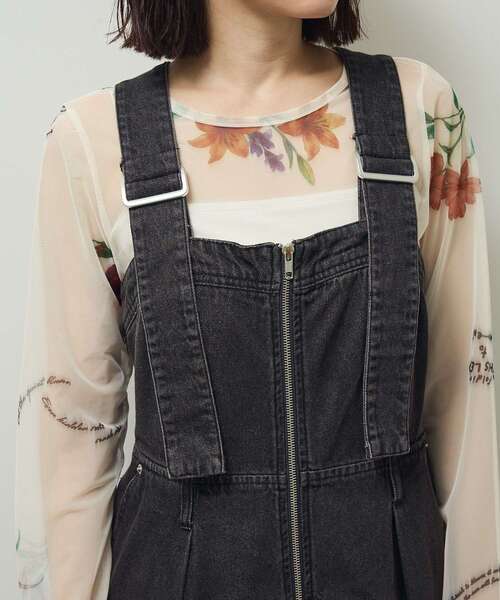 Sugar spoon（シュガースプーン）の「・SUGAR SPOON 2wayデニムジャンスカ（ジャンパースカート・レディース・インディゴブルー/パープル/ブラック・FREE）」の13枚目の写真