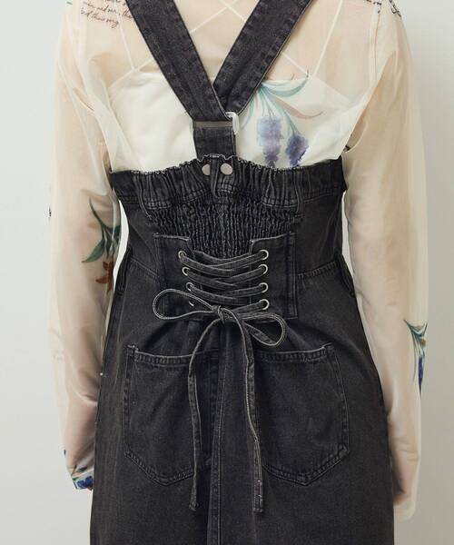 Sugar spoon（シュガースプーン）の「・SUGAR SPOON 2wayデニムジャンスカ（ジャンパースカート・レディース・インディゴブルー/パープル/ブラック・FREE）」の12枚目の写真