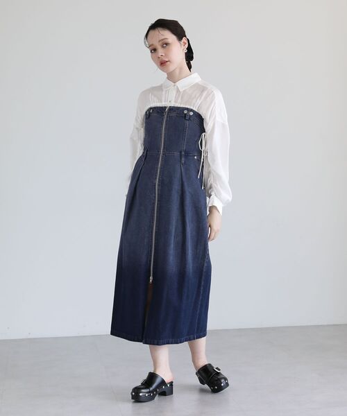 Sugar spoon（シュガースプーン）の「・SUGAR SPOON 2wayデニムジャンスカ（ジャンパースカート・レディース・インディゴブルー/パープル/ブラック・FREE）」の10枚目の写真