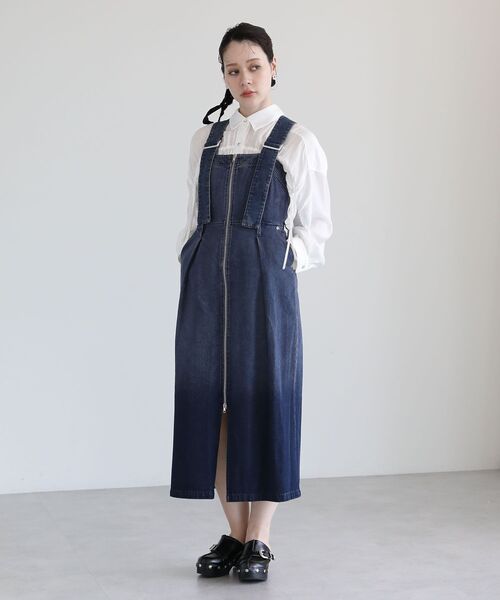 Sugar spoon（シュガースプーン）の「・SUGAR SPOON 2wayデニムジャンスカ（ジャンパースカート・レディース・インディゴブルー/パープル/ブラック・FREE）」の8枚目の写真