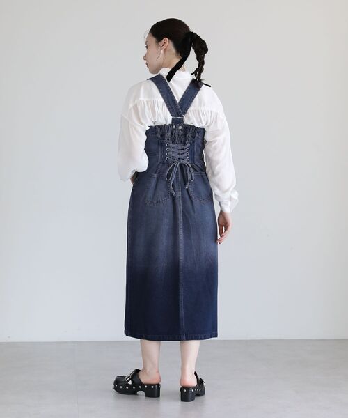 Sugar spoon（シュガースプーン）の「・SUGAR SPOON 2wayデニムジャンスカ（ジャンパースカート・レディース・インディゴブルー/パープル/ブラック・FREE）」の7枚目の写真