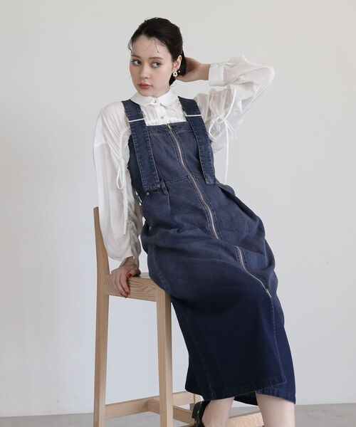 Sugar spoon（シュガースプーン）の「・SUGAR SPOON 2wayデニムジャンスカ（ジャンパースカート・レディース・インディゴブルー/パープル/ブラック・FREE）」の6枚目の写真