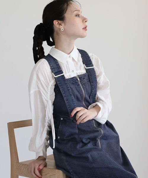 Sugar spoon（シュガースプーン）の「・SUGAR SPOON 2wayデニムジャンスカ（ジャンパースカート・レディース・インディゴブルー/パープル/ブラック・FREE）」の5枚目の写真