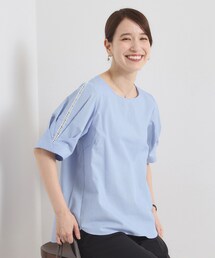 ITS'DEMO | 【手洗い可】袖ツイストストライプブラウス(シャツ/ブラウス)