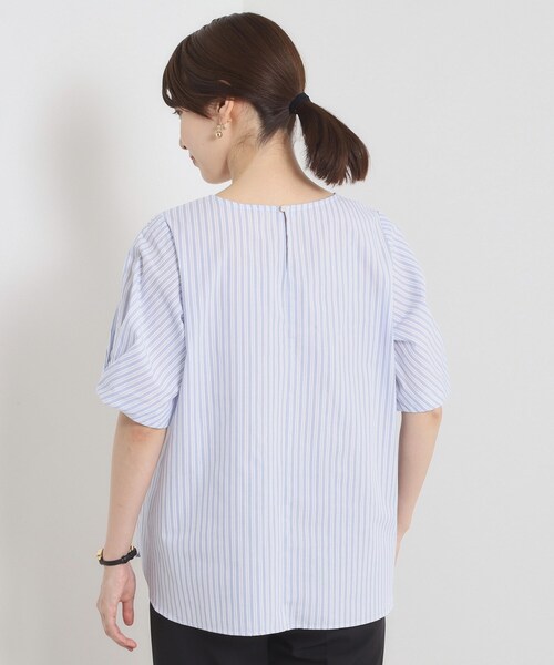 ITS'DEMO（イッツデモ）の「【手洗い可】袖ツイストストライプブラウス（シャツ/ブラウス・レディース・ホワイト系5/ブルー系2/サックスブルー系2/ピンク系3・00）」の14枚目の写真