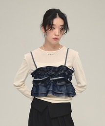 eL | 【eL】Denim Frill Bare Top/593301(キャミソール)