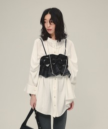 eL(G)́yeLzDenim Frill Bare Top/593301(L~\[)