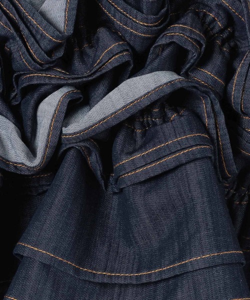 eL（エル）の「【eL】Denim Frill Bare Top/593301（キャミソール・レディース・ブラック/ネイビー・FREE）」の12枚目の写真