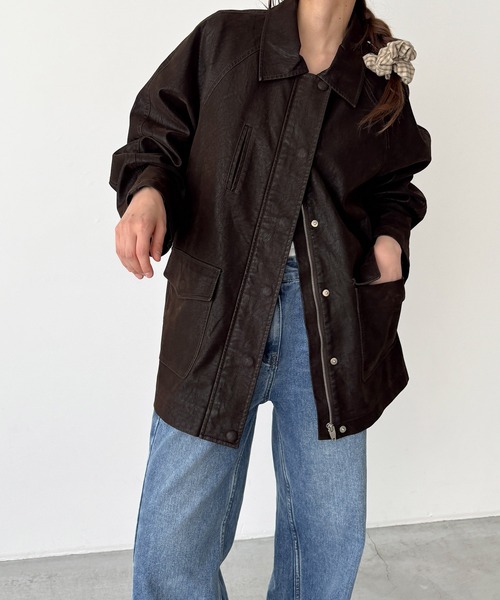 CANAL JEAN(キャナルジーン)の「Bellatag ヴィンテージスエードハーフジャケット(その他アウター・レディース・ブラウン・ONE SIZE)」の1枚目の写真