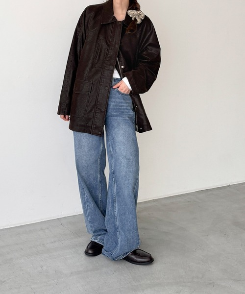 CANAL JEAN(キャナルジーン)の「Bellatag ヴィンテージスエードハーフジャケット(その他アウター・レディース・ブラウン・ONE SIZE)」の14枚目の写真