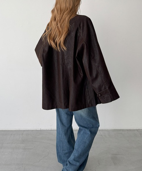 CANAL JEAN(キャナルジーン)の「Bellatag ヴィンテージスエードハーフジャケット(その他アウター・レディース・ブラウン・ONE SIZE)」の4枚目の写真