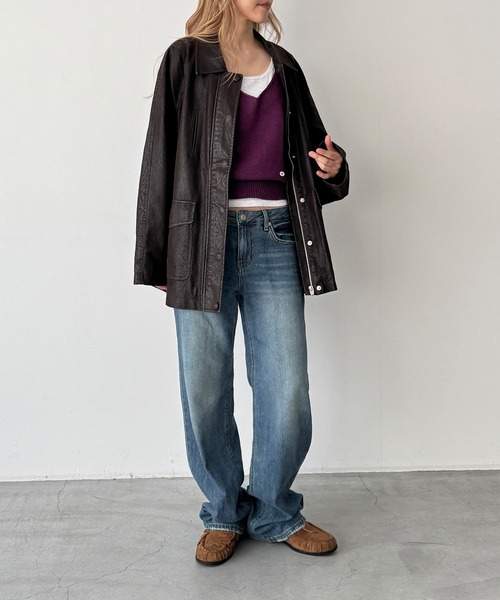 CANAL JEAN(キャナルジーン)の「Bellatag ヴィンテージスエードハーフジャケット(その他アウター・レディース・ブラウン・ONE SIZE)」の5枚目の写真