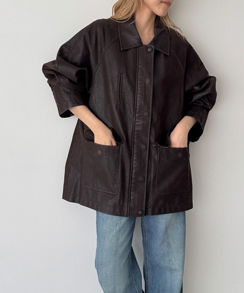 CANAL JEAN(キャナルジーン)の「Bellatag ヴィンテージスエードハーフジャケット(その他アウター・レディース・ブラウン・ONE SIZE)」の7枚目の写真