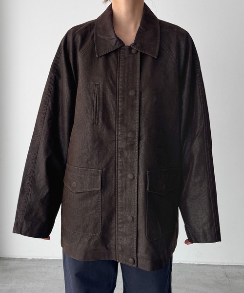 CANAL JEAN(キャナルジーン)の「Bellatag ヴィンテージスエードハーフジャケット(その他アウター・レディース・ブラウン・ONE SIZE)」の8枚目の写真