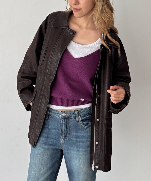 CANAL JEAN(キャナルジーン)の「Bellatag ヴィンテージスエードハーフジャケット(その他アウター・レディース・ブラウン・ONE SIZE)」の15枚目の写真