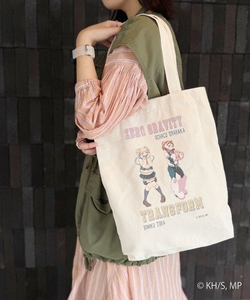 Misto Forza(ミストフォルツァ)の「【僕のヒーローアカデミア】 クラックプリントキャンバストート 麗日お茶子×トガヒミコ(トートバッグ・レディース・キナリ・FREE)」の2枚目の写真