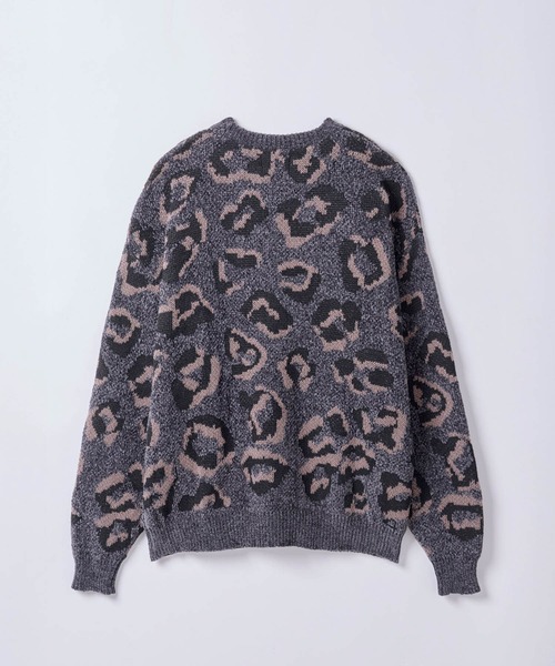 SLICK(スリック)の「【SLICK/スリック】Mole Yarn Leopard Jacquard Knit Pullover/モールヤーンレオパードジャガードプルオーバー(ニット/セーター・メンズ・ブラウン/ブラック・1/2/3)」の4枚目の写真