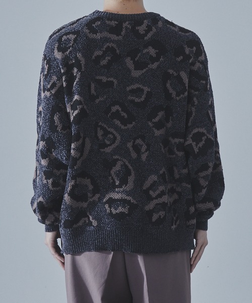 SLICK(スリック)の「【SLICK/スリック】Mole Yarn Leopard Jacquard Knit Pullover/モールヤーンレオパードジャガードプルオーバー(ニット/セーター・メンズ・ブラウン/ブラック・1/2/3)」の8枚目の写真