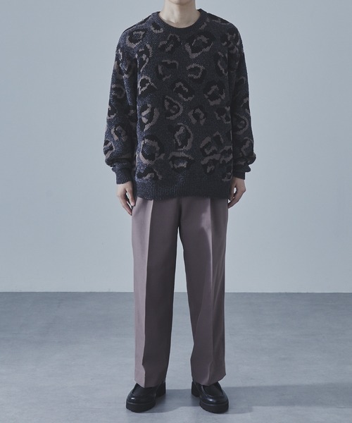 SLICK(スリック)の「【SLICK/スリック】Mole Yarn Leopard Jacquard Knit Pullover/モールヤーンレオパードジャガードプルオーバー(ニット/セーター・メンズ・ブラウン/ブラック・1/2/3)」の9枚目の写真