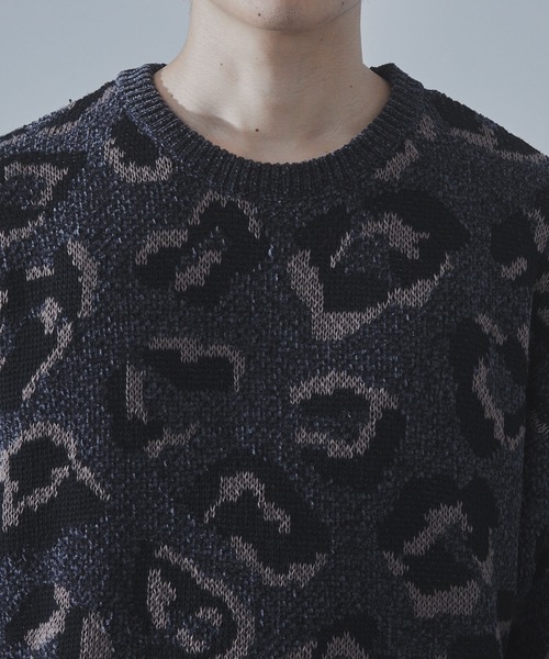 SLICK(スリック)の「【SLICK/スリック】Mole Yarn Leopard Jacquard Knit Pullover/モールヤーンレオパードジャガードプルオーバー(ニット/セーター・メンズ・ブラウン/ブラック・1/2/3)」の11枚目の写真