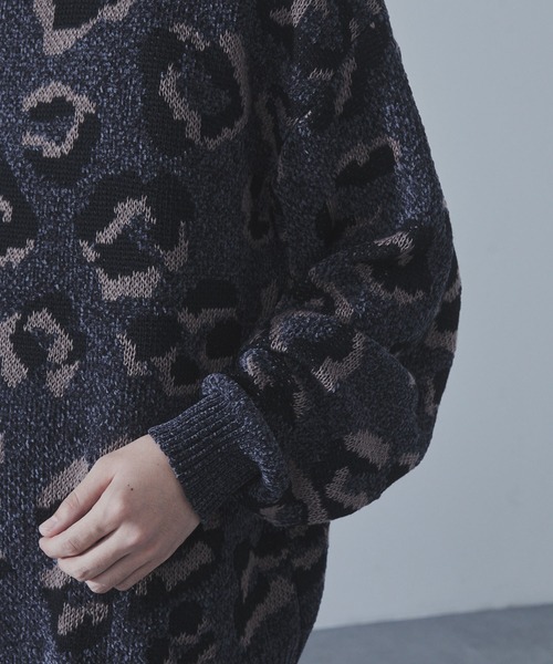 SLICK(スリック)の「【SLICK/スリック】Mole Yarn Leopard Jacquard Knit Pullover/モールヤーンレオパードジャガードプルオーバー(ニット/セーター・メンズ・ブラウン/ブラック・1/2/3)」の12枚目の写真