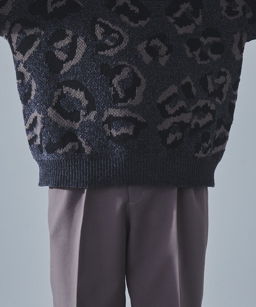 SLICK(スリック)の「【SLICK/スリック】Mole Yarn Leopard Jacquard Knit Pullover/モールヤーンレオパードジャガードプルオーバー(ニット/セーター・メンズ・ブラウン/ブラック・1/2/3)」の13枚目の写真