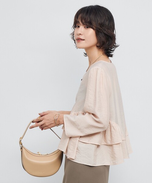 NOLLEY’S Sophi（ノーリーズソフィ）の「ウォッシャブルオーガンジーティアードブラウス（シャツ/ブラウス・レディース・ベビーピンク/ブラック・38）」の7枚目の写真