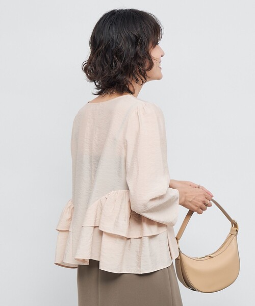 NOLLEY’S Sophi（ノーリーズソフィ）の「ウォッシャブルオーガンジーティアードブラウス（シャツ/ブラウス・レディース・ベビーピンク/ブラック・38）」の9枚目の写真