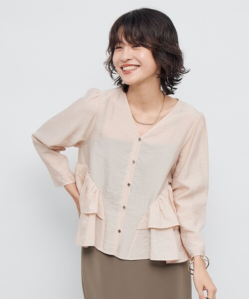 NOLLEY’S Sophi（ノーリーズソフィ）の「ウォッシャブルオーガンジーティアードブラウス（シャツ/ブラウス・レディース・ベビーピンク/ブラック・38）」の10枚目の写真