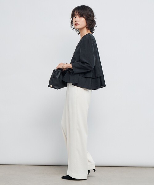 NOLLEY’S Sophi（ノーリーズソフィ）の「ウォッシャブルオーガンジーティアードブラウス（シャツ/ブラウス・レディース・ベビーピンク/ブラック・38）」の16枚目の写真