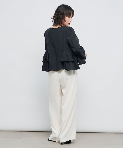 NOLLEY’S Sophi（ノーリーズソフィ）の「ウォッシャブルオーガンジーティアードブラウス（シャツ/ブラウス・レディース・ベビーピンク/ブラック・38）」の17枚目の写真