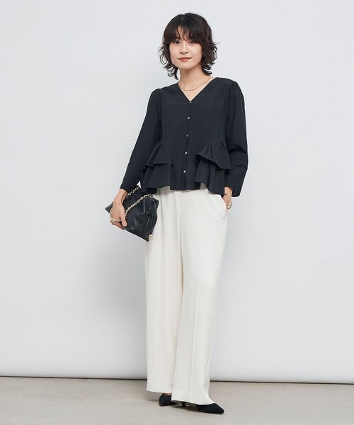 NOLLEY’S Sophi（ノーリーズソフィ）の「ウォッシャブルオーガンジーティアードブラウス（シャツ/ブラウス・レディース・ベビーピンク/ブラック・38）」の19枚目の写真