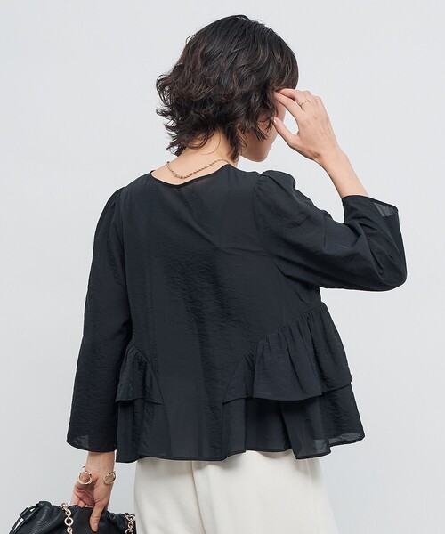 NOLLEY’S Sophi（ノーリーズソフィ）の「ウォッシャブルオーガンジーティアードブラウス（シャツ/ブラウス・レディース・ベビーピンク/ブラック・38）」の22枚目の写真