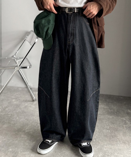 Classical Origin(クラシカルオリジン)の「ブラスト加工カーブシルエットバレルレッグデニムパンツ/Blasted Curve Silhouette Barrel-Leg Denim Pants(デニムパンツ・メンズ・ライトブルー/ブラック/ワンウォッシュ・SMALL/MEDIUM/LARGE)」の22枚目の写真